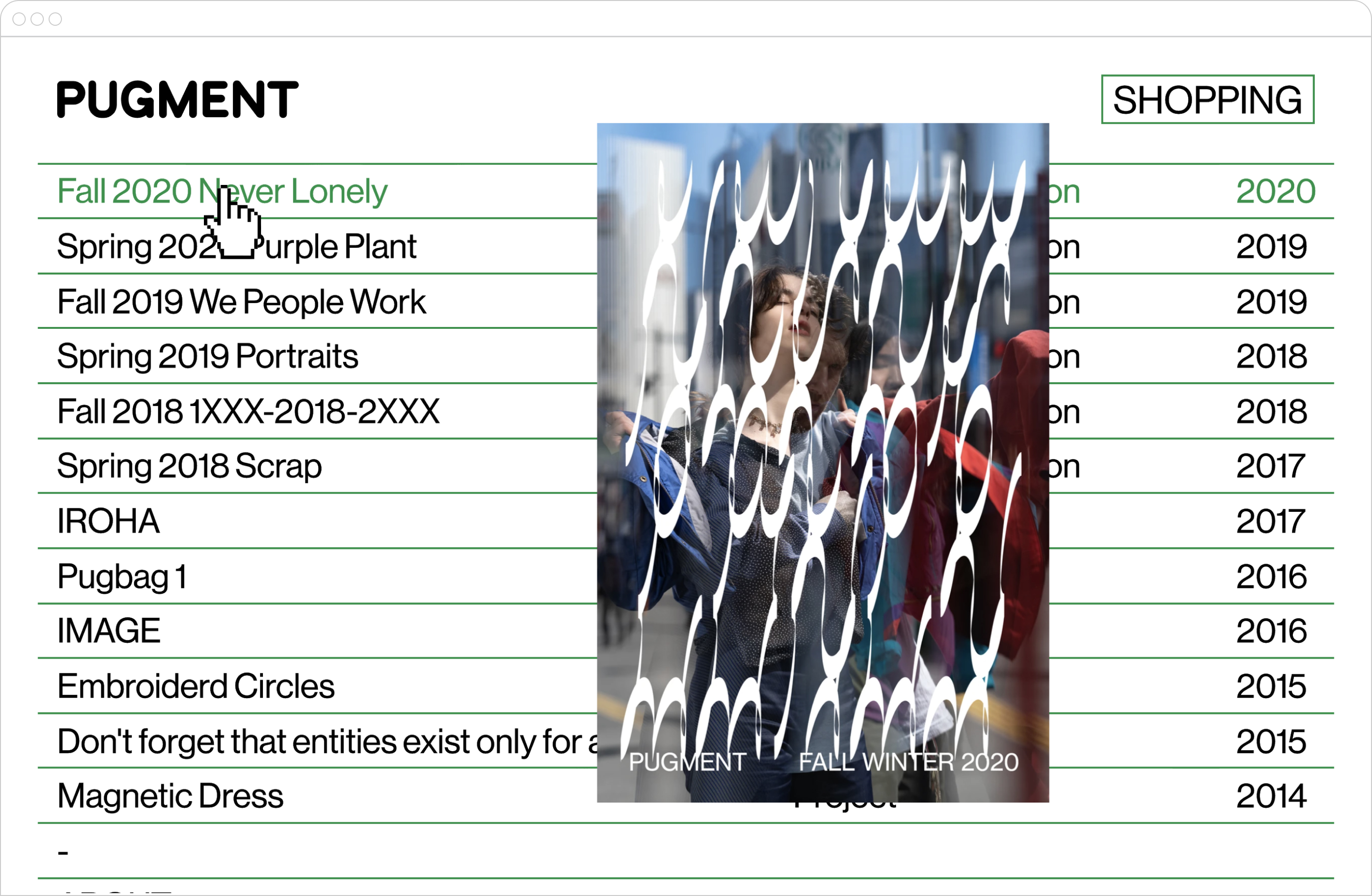 PUGMENT webサイトのトップページ