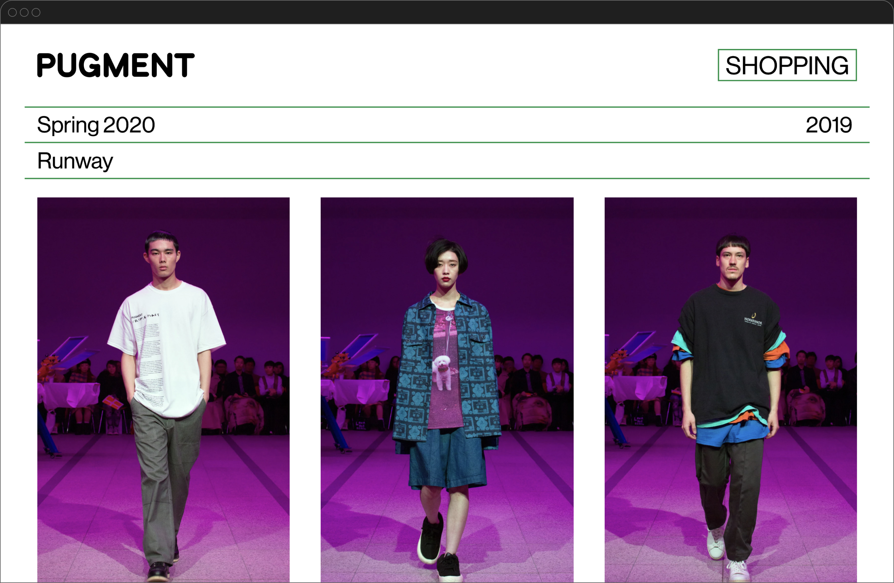 PUGMENT webサイトのLOOKの一覧ページ