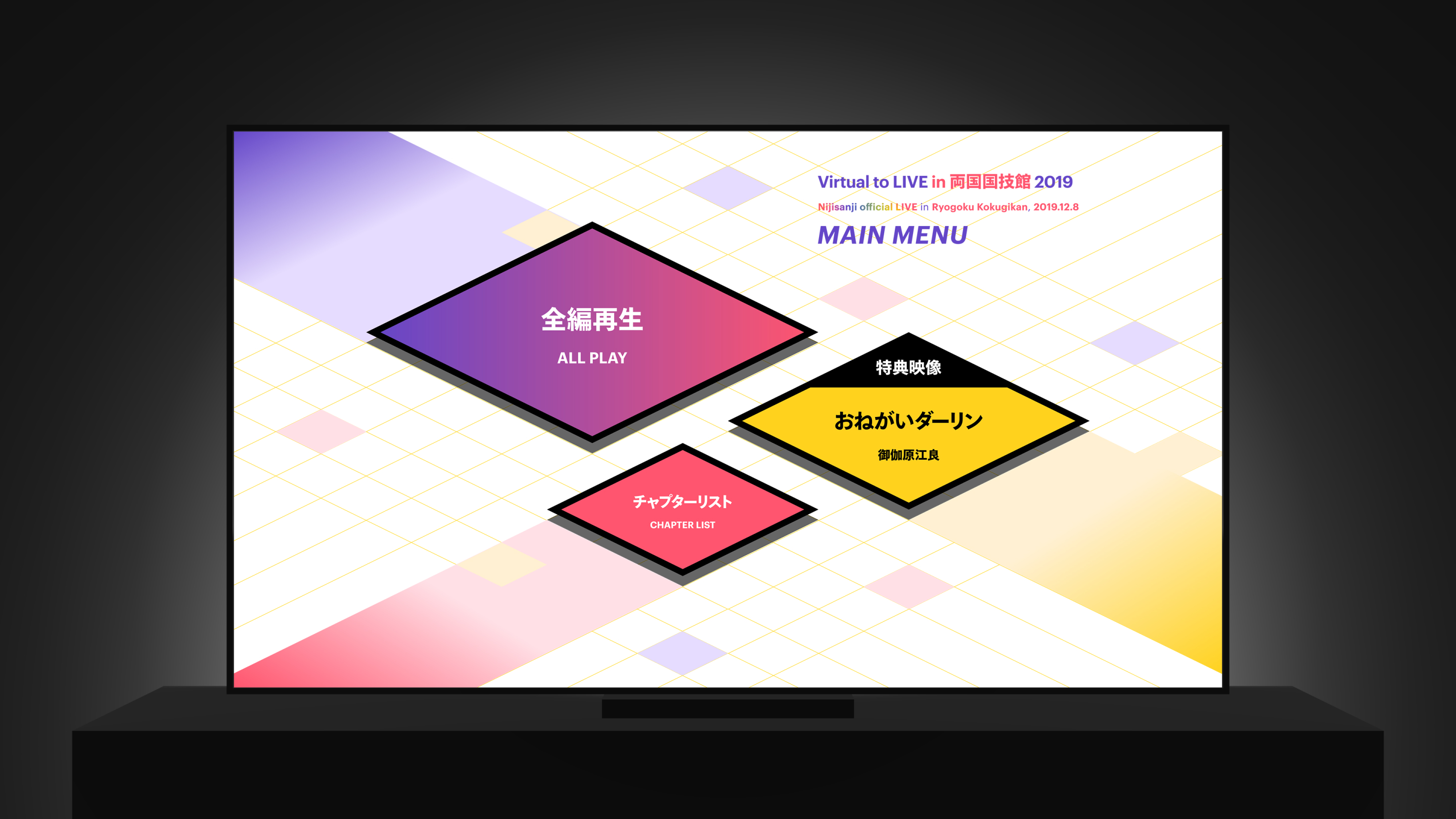 Virtual to LIVE in 両国国技館 2019のBDメニュー画面
